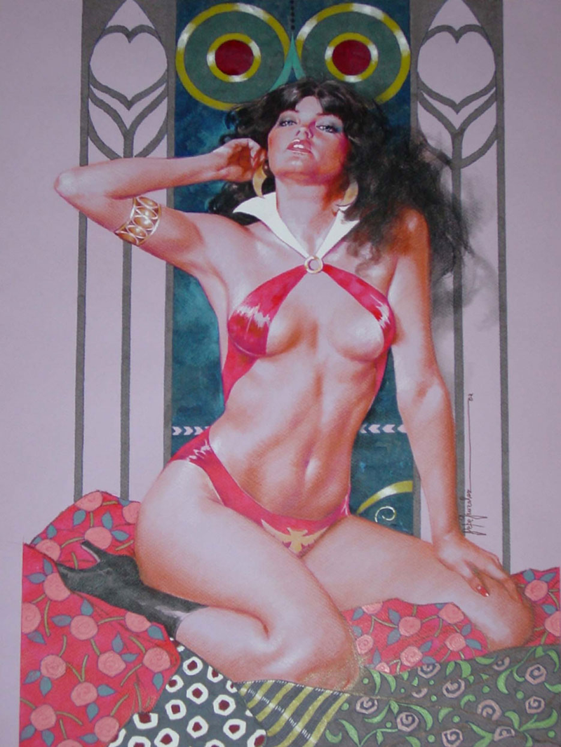 Illustration for article titled The Loveliness That Will Not Die: Sexy Vampire Pin-Up Art